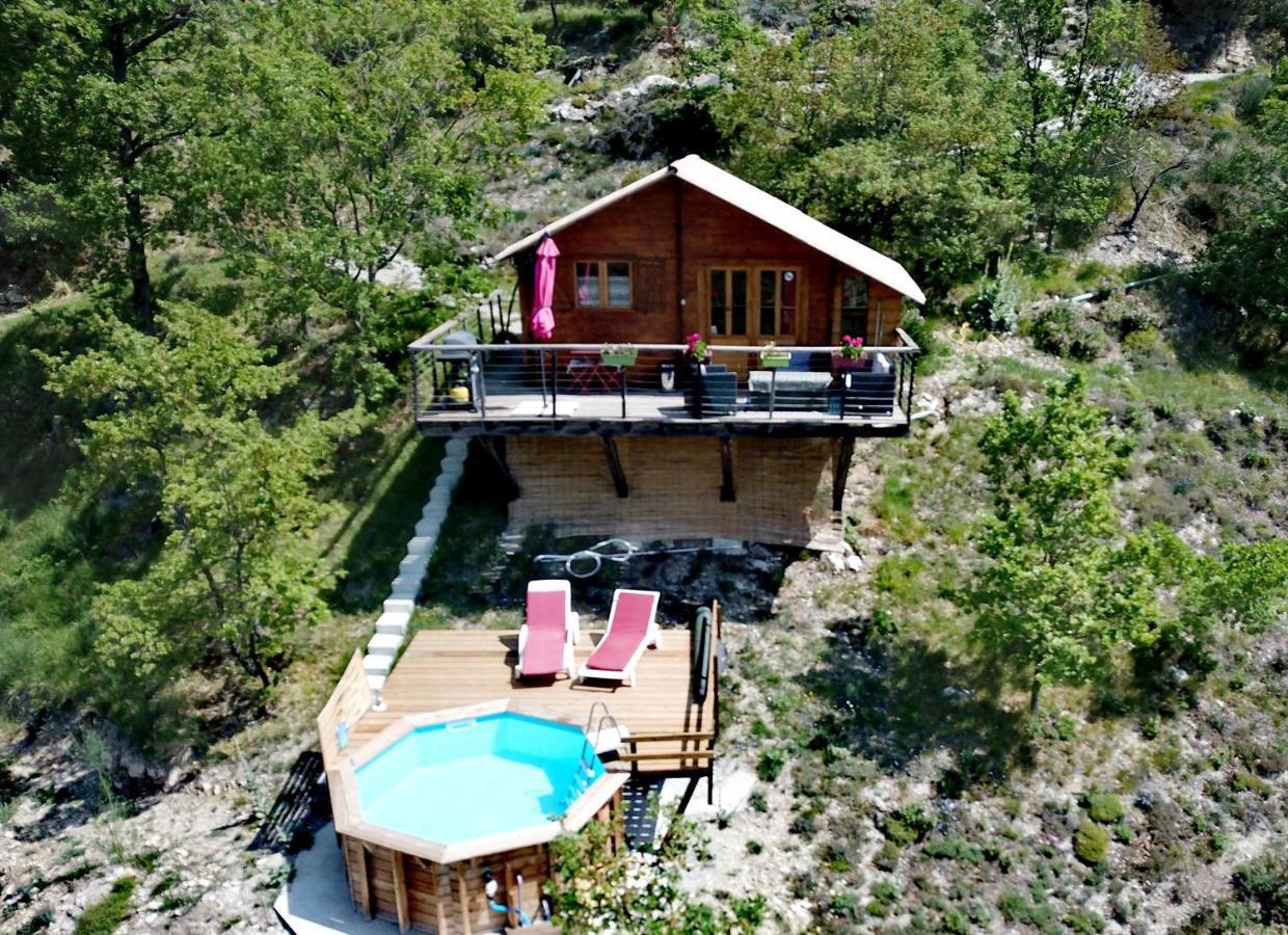 Chalet Sur Pilotis Avec Piscine Privee Lucéram Exteriör bild